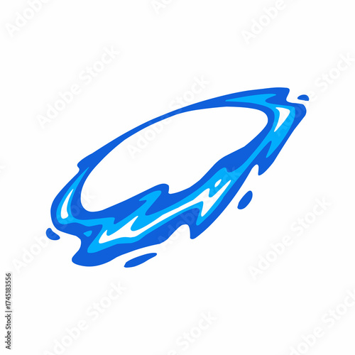 water cartoon vector, blue water flow, water flat vector illustration, abstract wave design, dynamic movement, fluid style, modern background element.