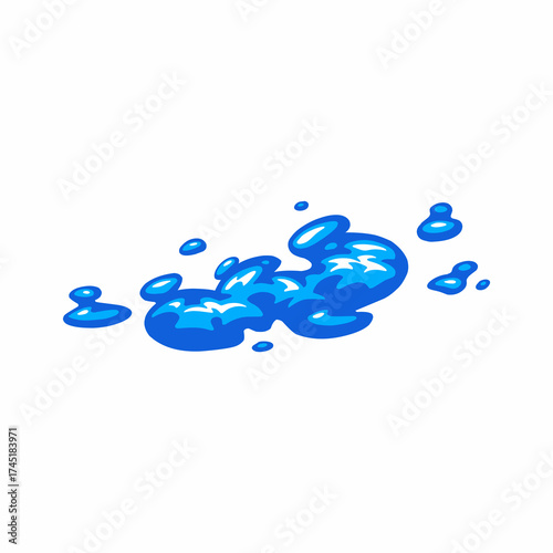 water cartoon vector, blue water flow, water flat vector illustration, abstract wave design, dynamic movement, fluid style, modern background element.