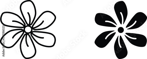 araliya flower  icon vector graphic illustration  with white background flat hand made icon fill icon .