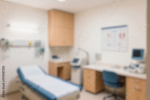 Abstract blur hospital room interior for background