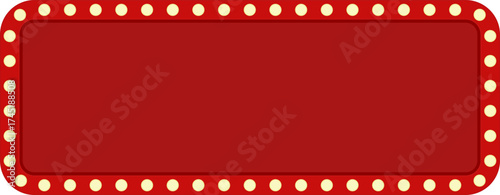 Retro rectangle light frame border. Shining billboard
