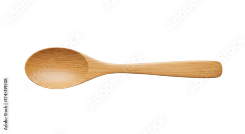 Foto Isolated wooden kitchen spoon for cooking and stirring of food ingredients and r