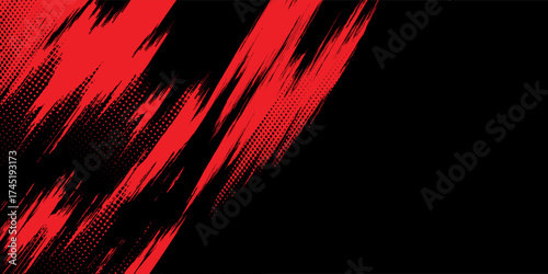 Grunge texture effect background. Distressed rough dark abstract textured. Black isolated on red.