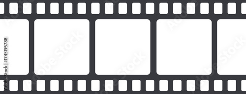 Film strip frames showing blank placeholder for video