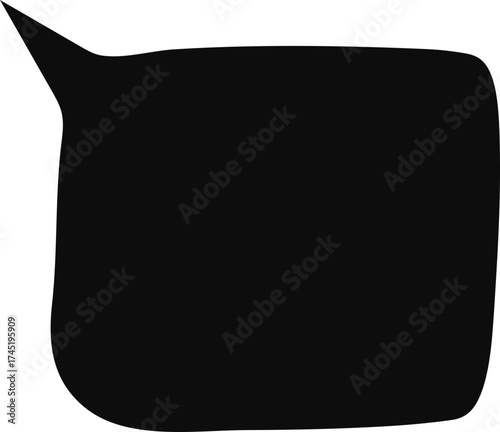 Black speech bubble icon representing communication and dialogue