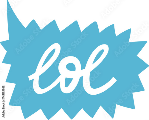 Lol internet slang text in speech bubble
