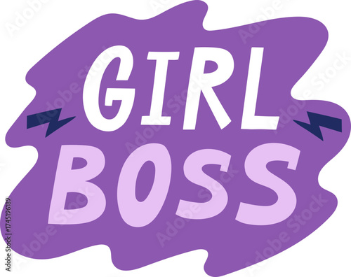 Girl boss inspiring quote on purple splash design