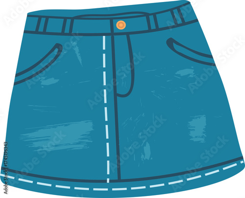 Blue denim mini skirt fashion casual clothing