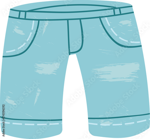 Light blue denim shorts representing casual apparel