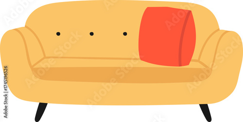 Yellow modern sofa furnishing living room comfort interior