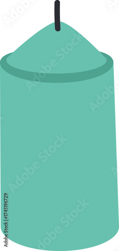 Teal pillar candle illustration for relaxation and home decor