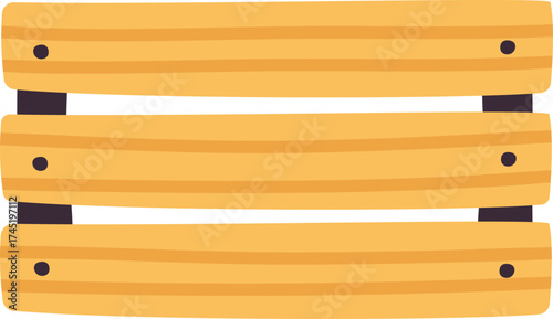 Empty wooden box planks flat design vector