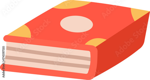 Red hardcover book illustration symbolizing knowledge and education