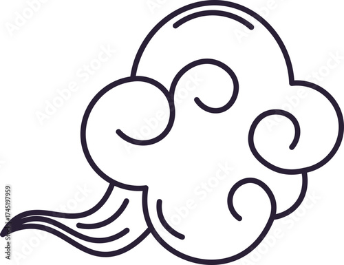 East Asian cloud drawing representing cultural symbol