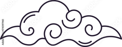 Stylized cloud drawing in traditional asian japanese chinese style