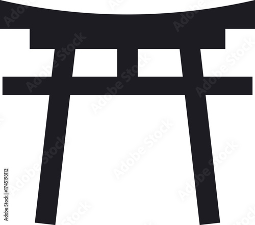 Torii gate religious icon representing Shinto shrine entrance