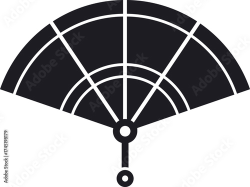 Hand held traditional Japanese sensu fan icon