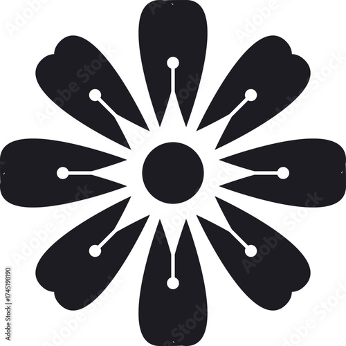 Flower made of fountain pen nibs symbolizing creativity