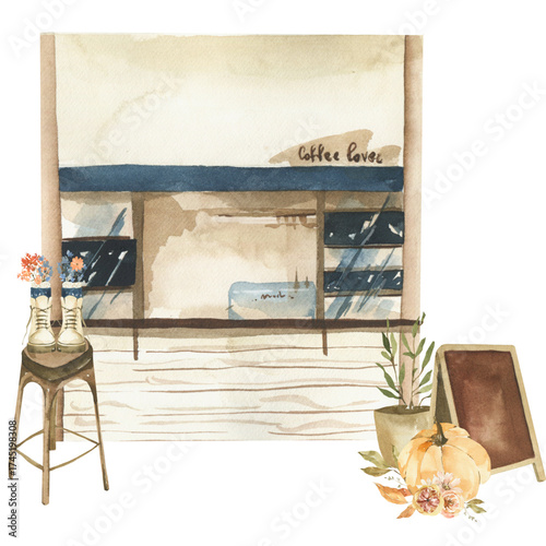 Watercolor cafe⁠
