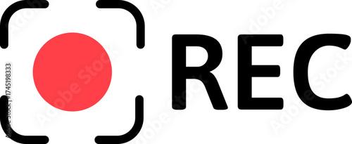 Recording in progress icon symbol for video broadcasting
