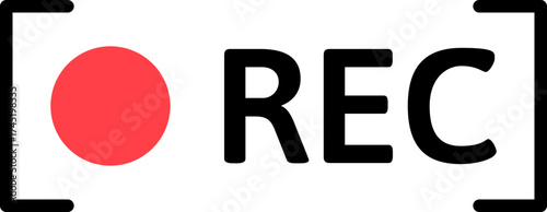 Recording video icon with red dot and REC text
