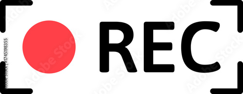 Recording video button icon displaying REC symbol