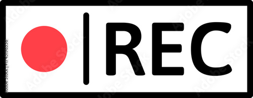 Recording indicator rec button for media broadcast live streaming