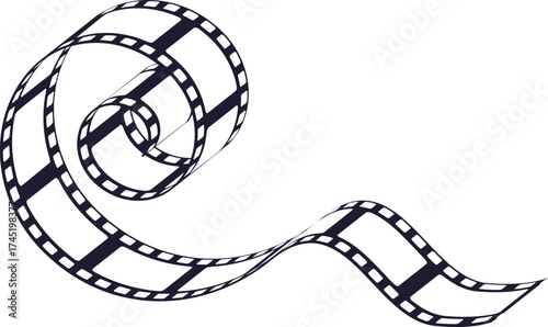 Film strip spiraling and waving vector illustration