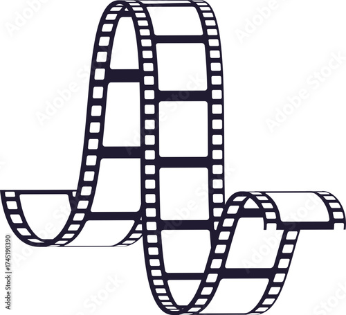 Film strip or movie reel vector icon graphic