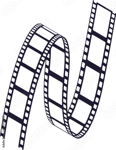 Film strip ribbon creating dynamic abstract cinema concept