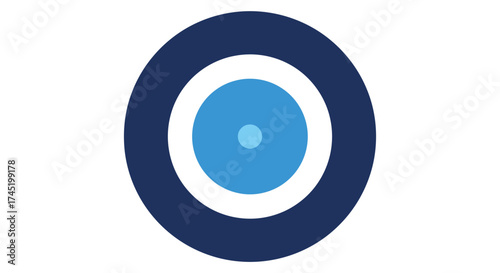 A striking navy blue nazar amulet with a centered light blue eye