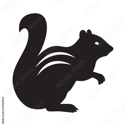 vector illustration of a black chipmunk