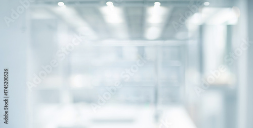 Blur big window glass wall