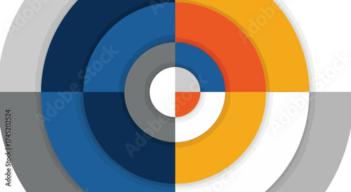 Colorful concentric circles design representing various concepts and ideas.