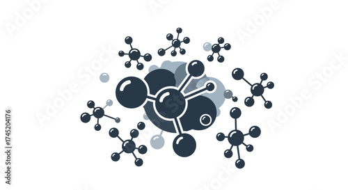 Molecular structure illustration representing scientific concepts and chemical compounds.