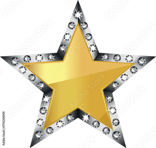 Metalic gold star