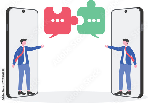 Businessmen and businesswomen discuss social networks, news, social networks,
