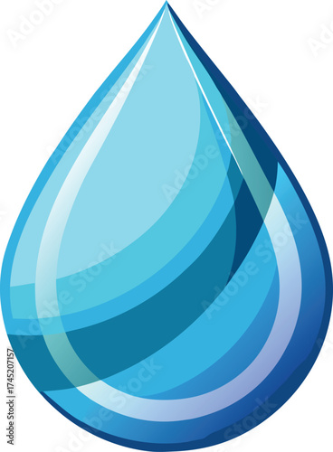 Blue water drop with layered segments and icon isolated on white transparent background vector eps png jpg business people clipping path cutout 2025 2026 4k full hd poster banner label download