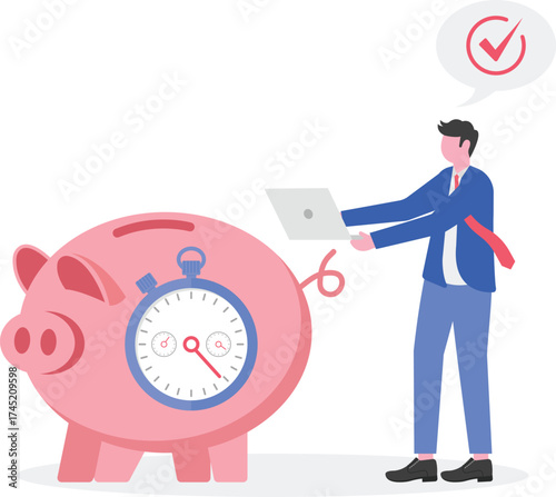 Bill of sale, loan disbursement, prepayment terms concept with people characters.
