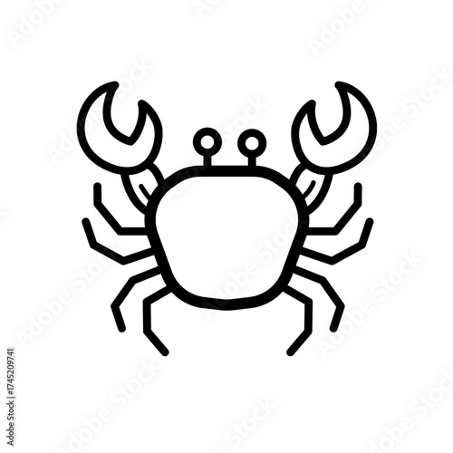 crab, crustacean - simple vector icon