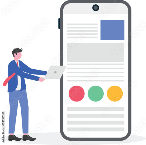Usability testing, experience design, identity guidelines concept with people character.

