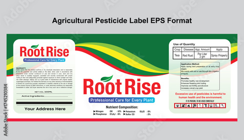 Farm Chemical Product Packaging Label Vector Design Layout