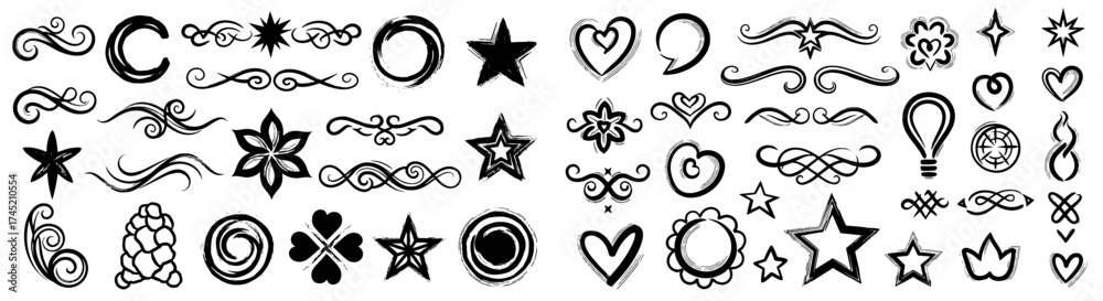 Obraz premium Sketchy Hand-Drawn Arrow Collection: Creative doodle pointers, direction indicators, navigation icons, design elements for websites, apps, marketing, presentations. Simple, vector illustration set.