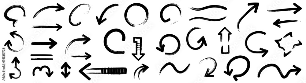 Obraz premium Doodle Scribbles: A Black & White Hand-Drawn Set of Vector Doodles & Scribbles, perfect for decoration and creative design projects. Fresh approach for marketing, hand-made and creative illustrations.