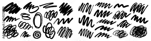 Hand-Drawn Doodles on Black: Sketchy vector elements & icons in quirky sketchy style, perfect design assets for creative projects. Use for websites, marketing, education, invitations, & fun designs.