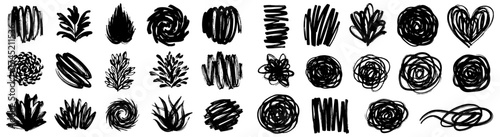 Hand-Drawn Arrows Collection: A varied set of directional indicators, pointer shapes, sketch elements, doodle arrows for graphic design projects, presentations, and UI elements. Modern navigation aids