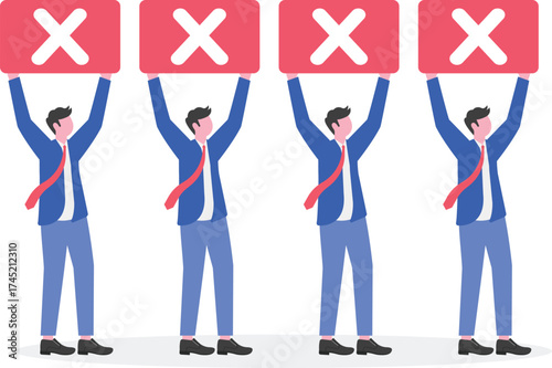 Political corruption, financial crimes, strike action concepts with people characters.

