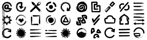 Sketchy Hand-Drawn Shapes & Doodles: A playful, artistic collection of geometric forms, scribbles, swirls & lines. Use for creative projects, art, design, illustration & modern, versatile projects