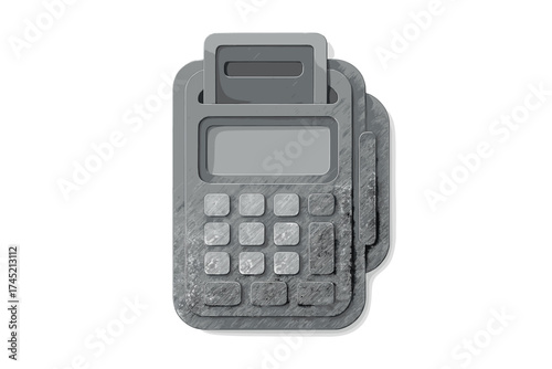 3d style grey calculator on gradient background