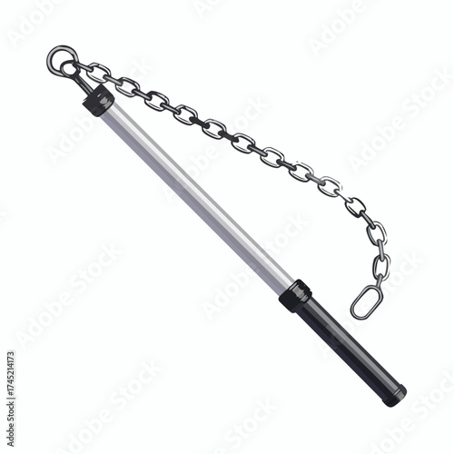 Chain flail weapon with transparent background